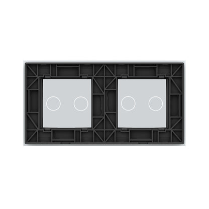 Weiße Glasblende für 2 2-fache Touch-Schalter