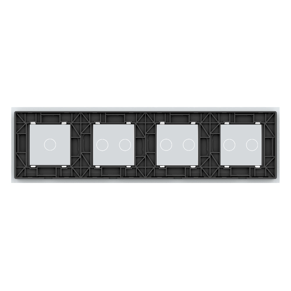 Weiße Glasblende für 1 1-fachen + 3 2-fache Touch-Schalter