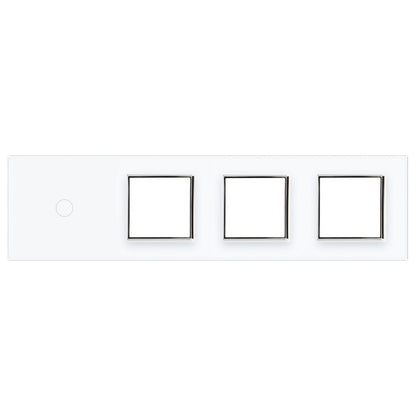 Weiße Glasblende für 1 1-fachen Touch-Schalter + 3 Module