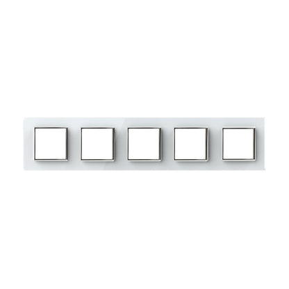 Weiße Glasblende für 5 Livolo Module