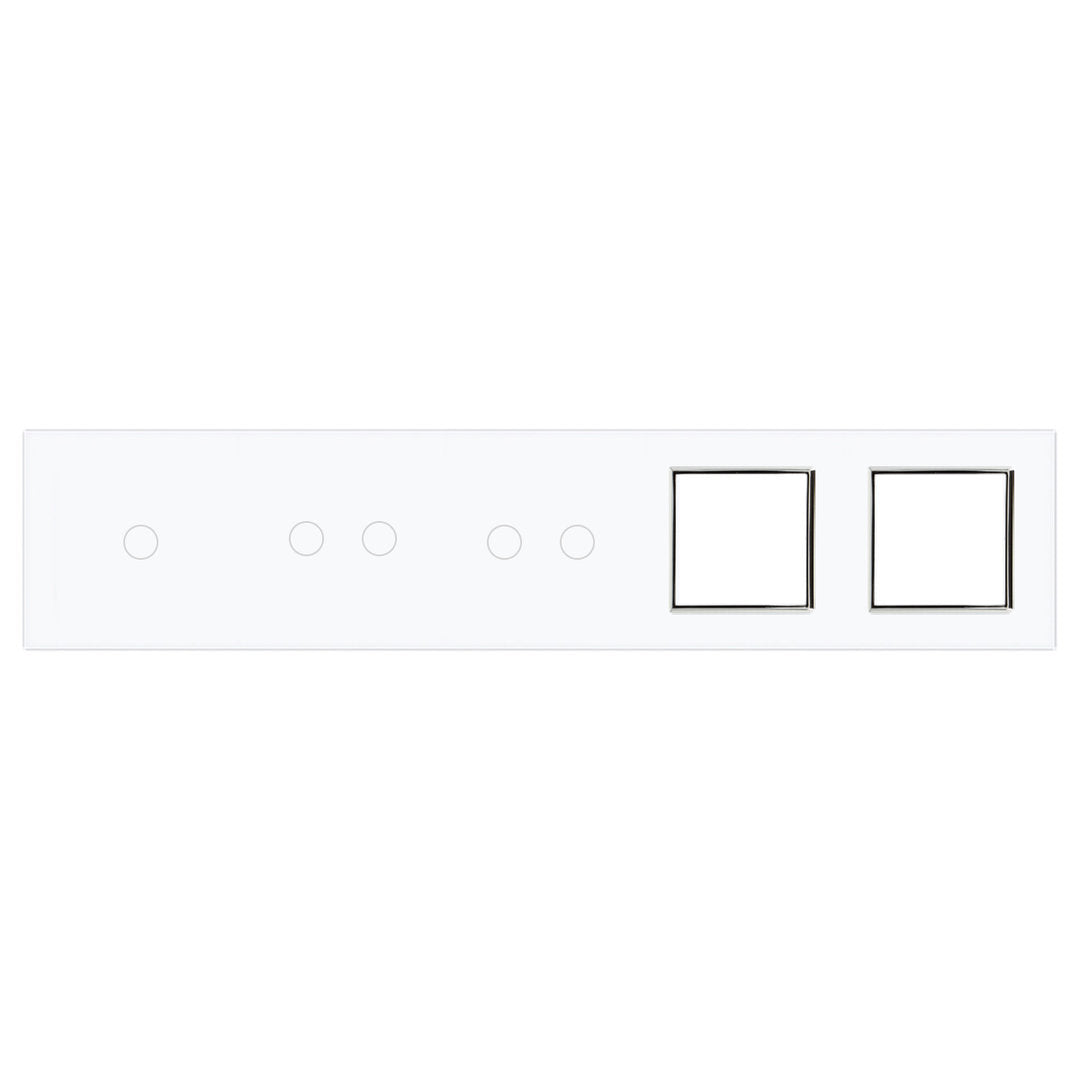 Weiße Glasblende für 1 1-fachen + 2 2-fache Touch-Schalter + 2 Module