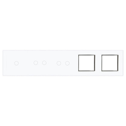 Weiße Glasblende für 1 1-fachen + 2 2-fache Touch-Schalter + 2 Module