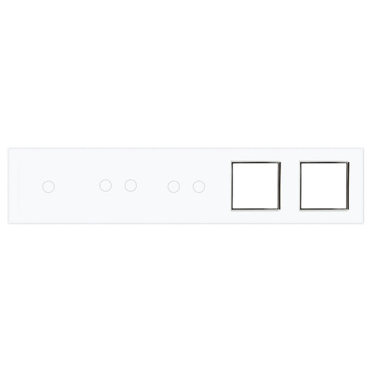 Weiße Glasblende für 1 1-fachen + 2 2-fache Touch-Schalter + 2 Module