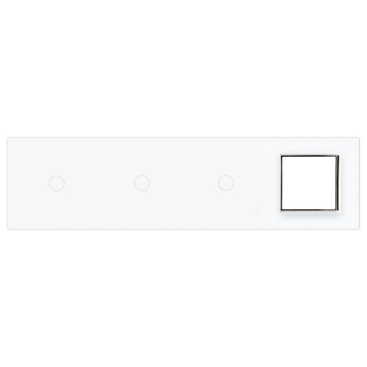 Weiße Glasblende für 3 1-fache Touch-Schalter + 1 Modul