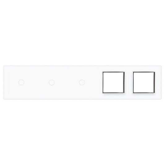 Weiße Glasblende für 3 1-fache Touch-Schalter + 2 Module