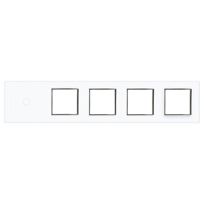 Weiße Glasblende für 1 1-fachen Touch-Schalter + 4 Module