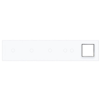 Weiße Glasblende für 3 1-fache + 1 2-fachen Touch-Schalter + 1 Modul