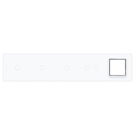 Weiße Glasblende für 3 1-fache + 1 2-fachen Touch-Schalter + 1 Modul