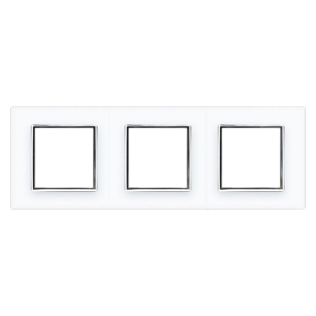 Weiße Glasblende für drei Livolo Module