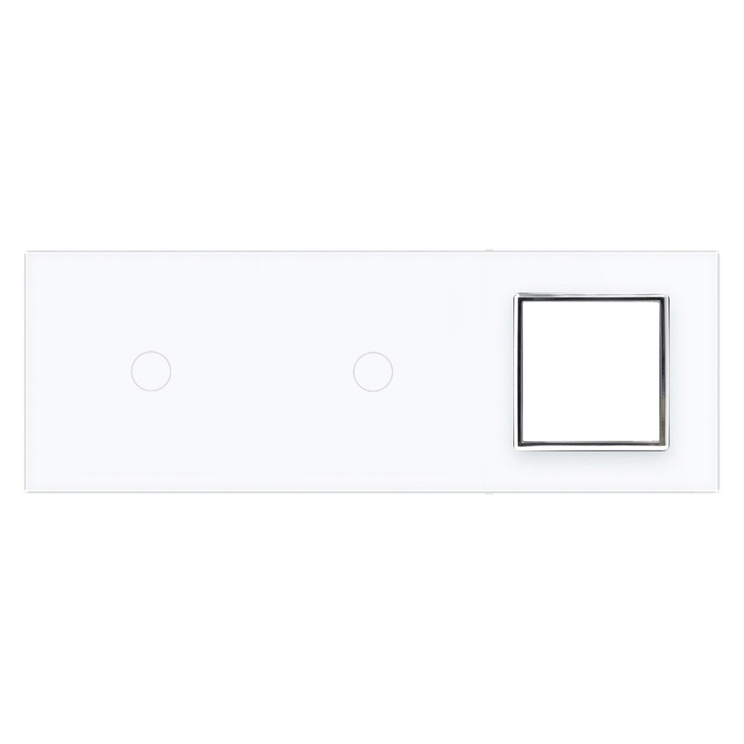 Weiße Glasblende für 2 1-fache Touch-Schalter + Modul