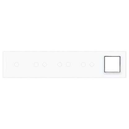 Weiße Glasblende für 1 1-fache + 3 2-fache Touch-Schalter + 1 Modul
