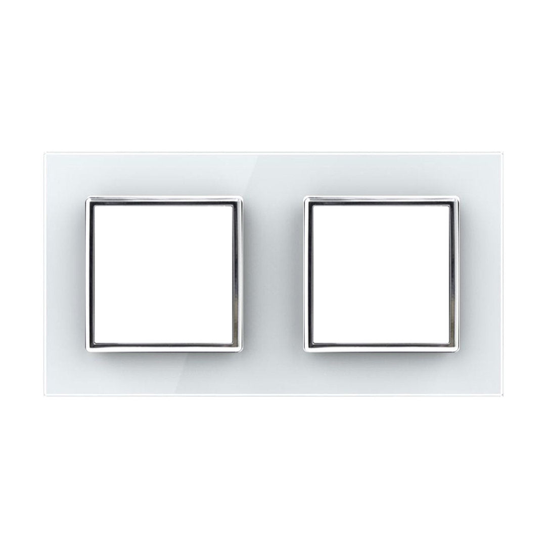 Weiße Glasblende für zwei Livolo Module