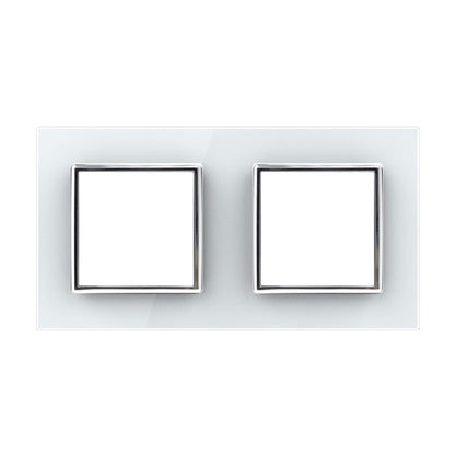 Weiße Glasblende für zwei Livolo Module