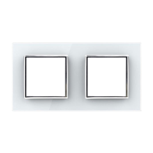 Weiße Glasblende für zwei Livolo Module