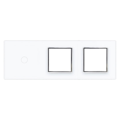Weiße Glasblende für 1 1-fachen Touch-Schalter + 2 Module