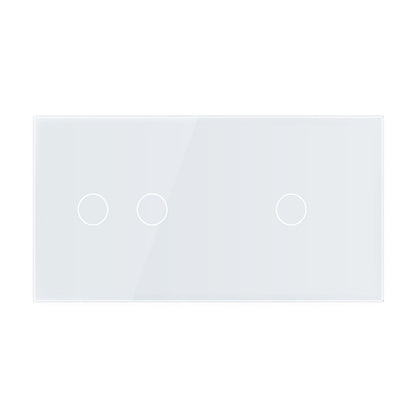 Weiße Glasblende für 1 1-fachen + 1 2-fachen Touch-Schalter