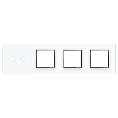 Weiße Glasblende für 1 2-fachen Touch-Schalter + 3 Module