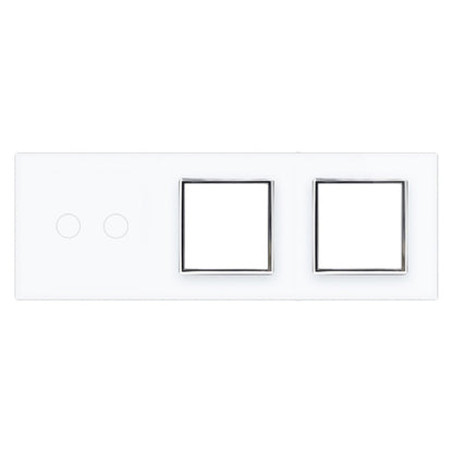 Weiße Glasblende für 1 2-fachen Touch-Schalter + 2 Module