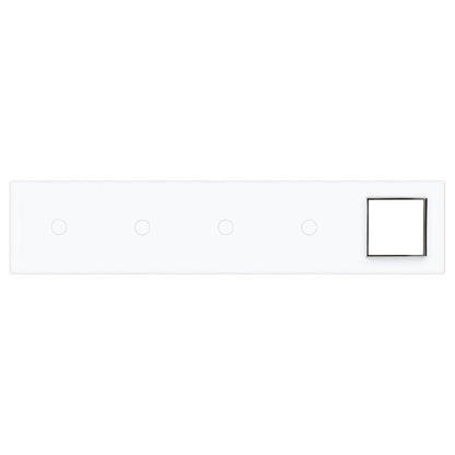 Weiße Glasblende für 4 1-fache Touch-Schalter + 1 Modul