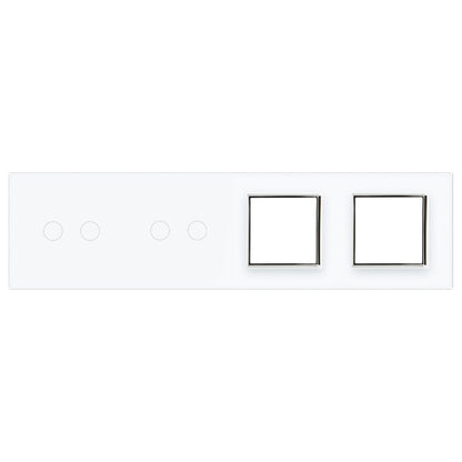 Weiße Glasblende für 2 2-fache Touch-Schalter + 2 Module
