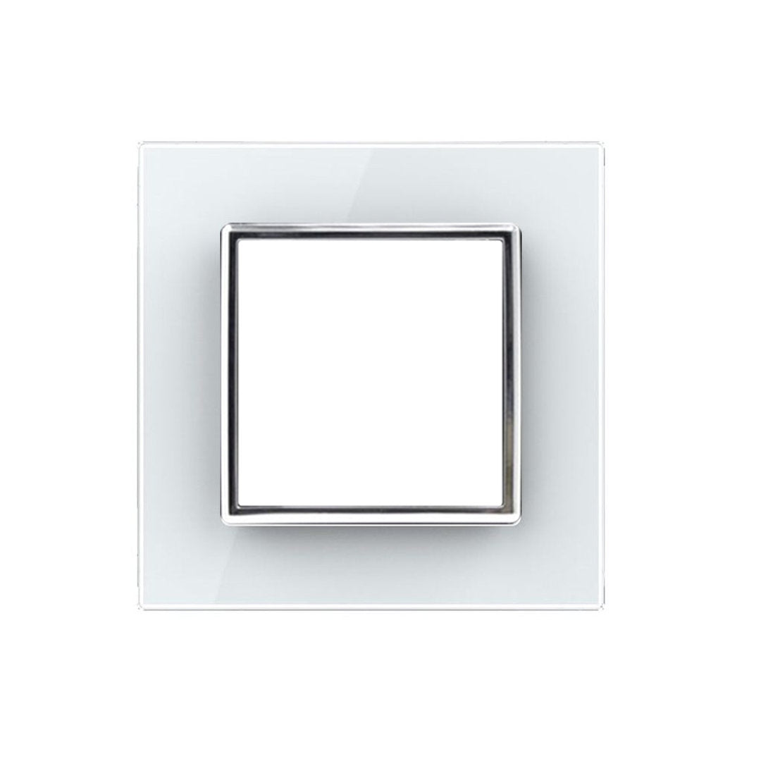 Weiße Glasblende für ein Livolo Modul / Wipp-Schalter
