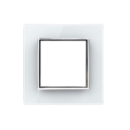 Weiße Glasblende für ein Livolo Modul / Wipp-Schalter