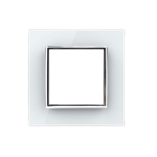 Weiße Glasblende für ein Livolo Modul / Wipp-Schalter