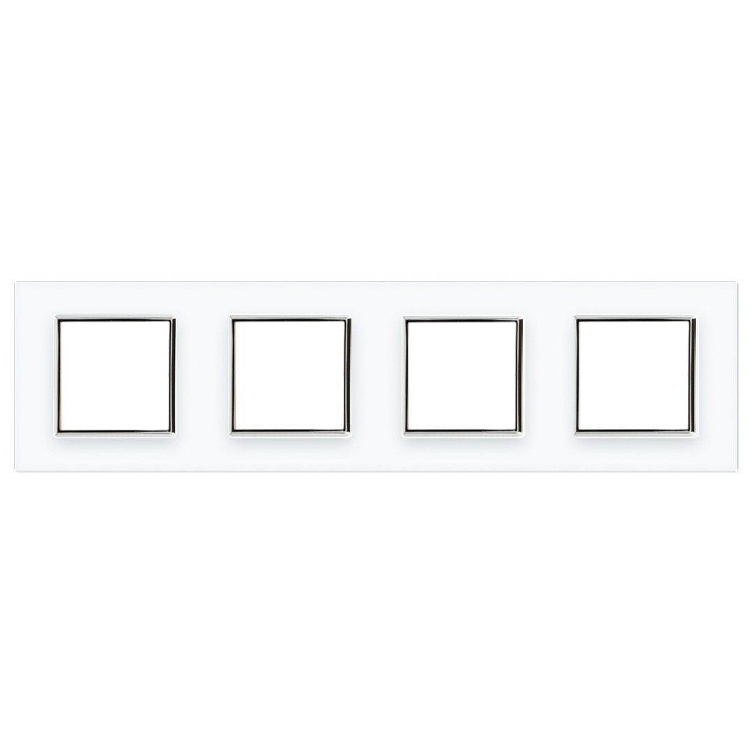Weiße Glasblende für 4 Module