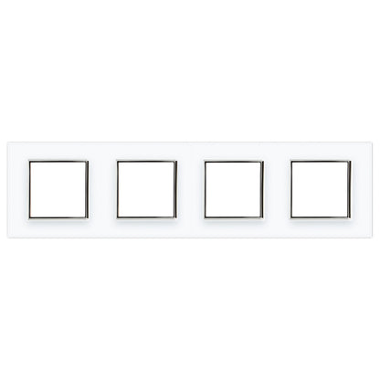 Weiße Glasblende für 4 Module