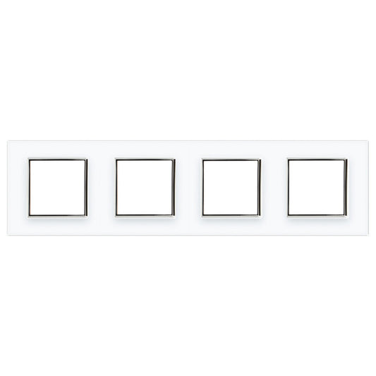 Weiße Glasblende für 4 Module