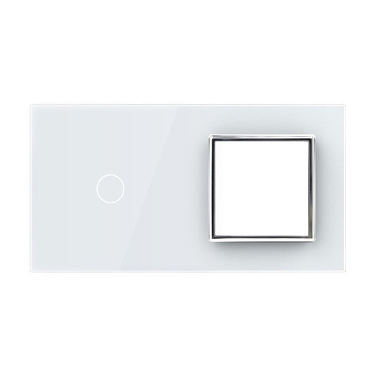 Weiße Glasblende für 1 1-fachen Touch-Schalter + 1 Modul