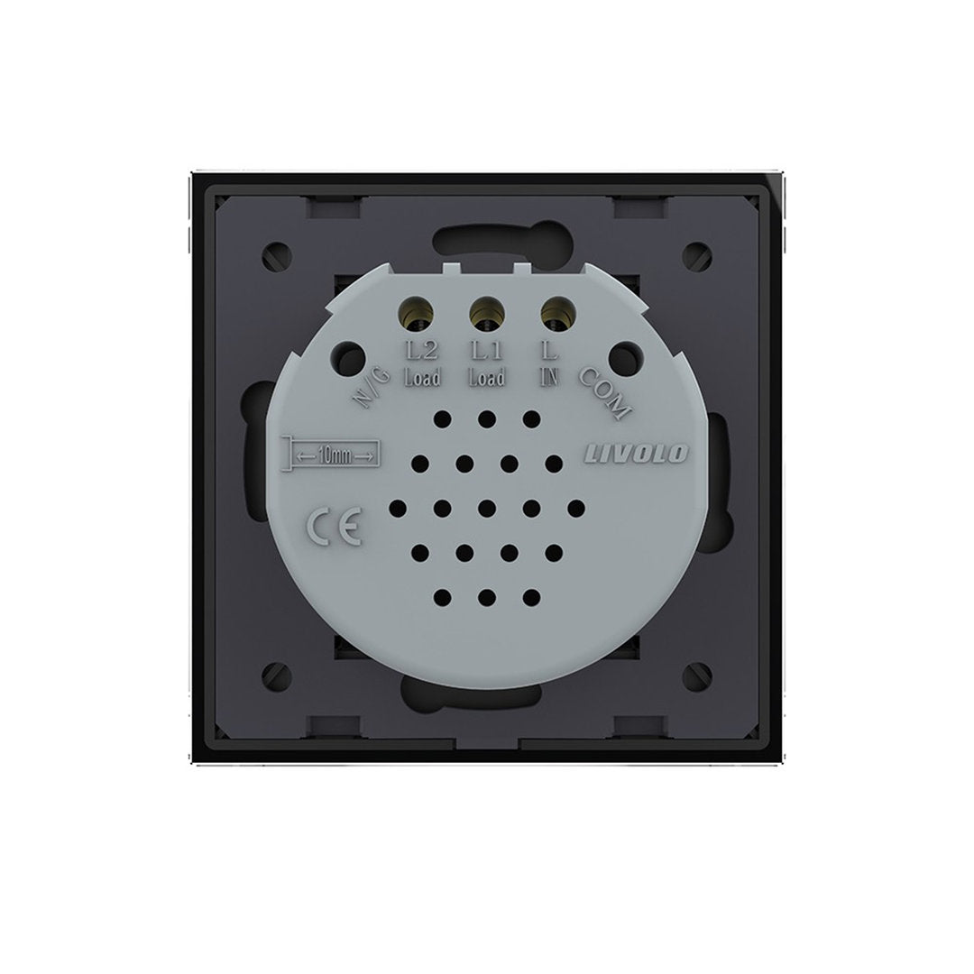 Livolo zweifacher Touch-Schalter in schwarz Niederspannung 12/24V