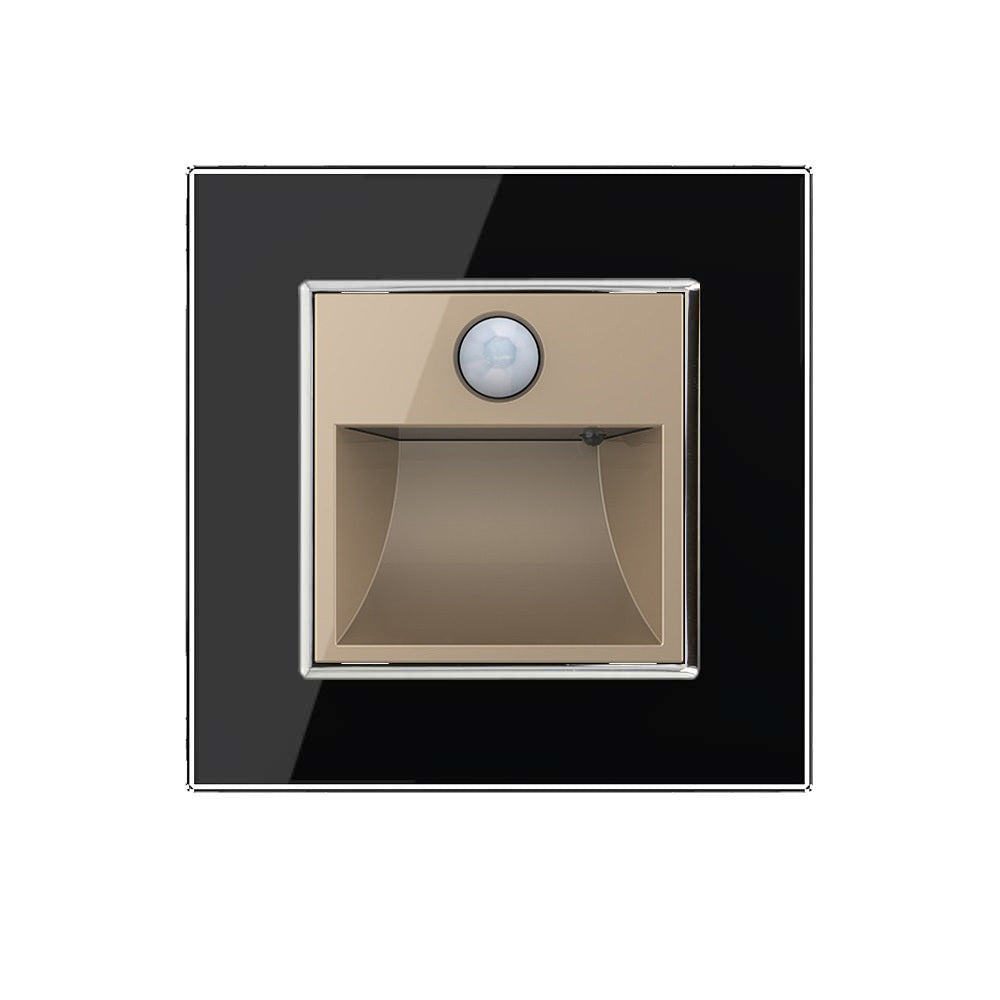 Treppenbeleuchtung m. BWM und Glasblende in schwarz