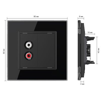 Livolo einfaches, schwarzes Audio-Modul mit Glasrahmen