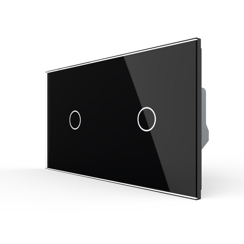 Livolo zwei einfache Touch-Wechsel-/Kreuzschalter in schwarz