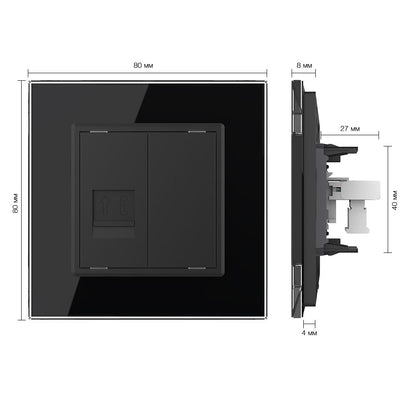 Livolo einfaches, schwarzes Telefon-Modul mit Glasrahmen