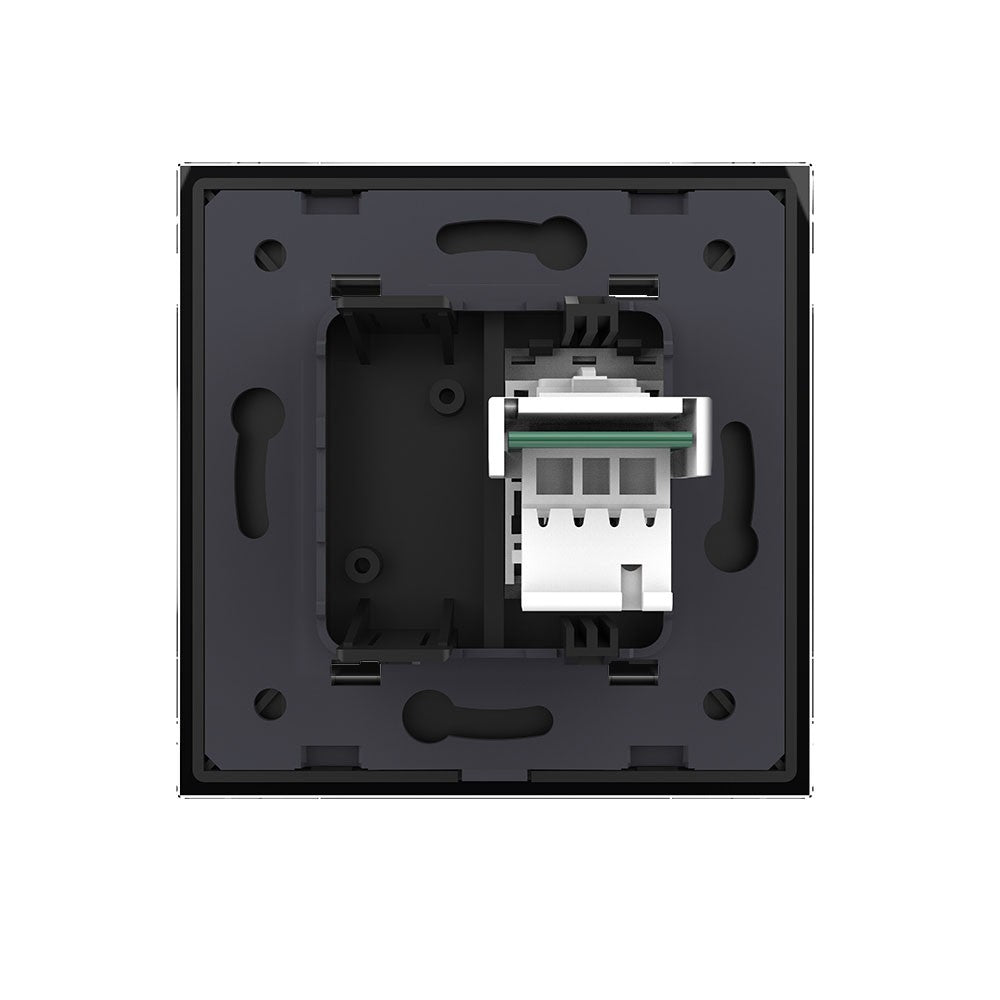 Livolo einfache Telefondose RJ11 in schwarz mit Glasrahmen