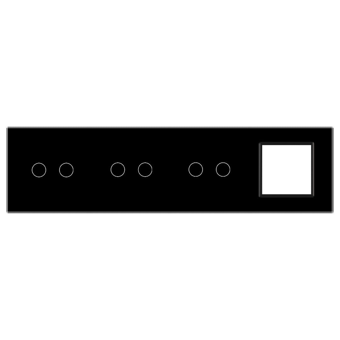 LIVOLO Glasblende für Touch Lichtschalter + Wandsteckdosen in Schwarz