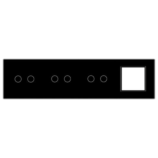 LIVOLO Glasblende für Touch Lichtschalter + Wandsteckdosen in Schwarz