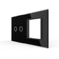 Schwarze Glasblende für einen 2-fachen Touch-Schalter + Modul