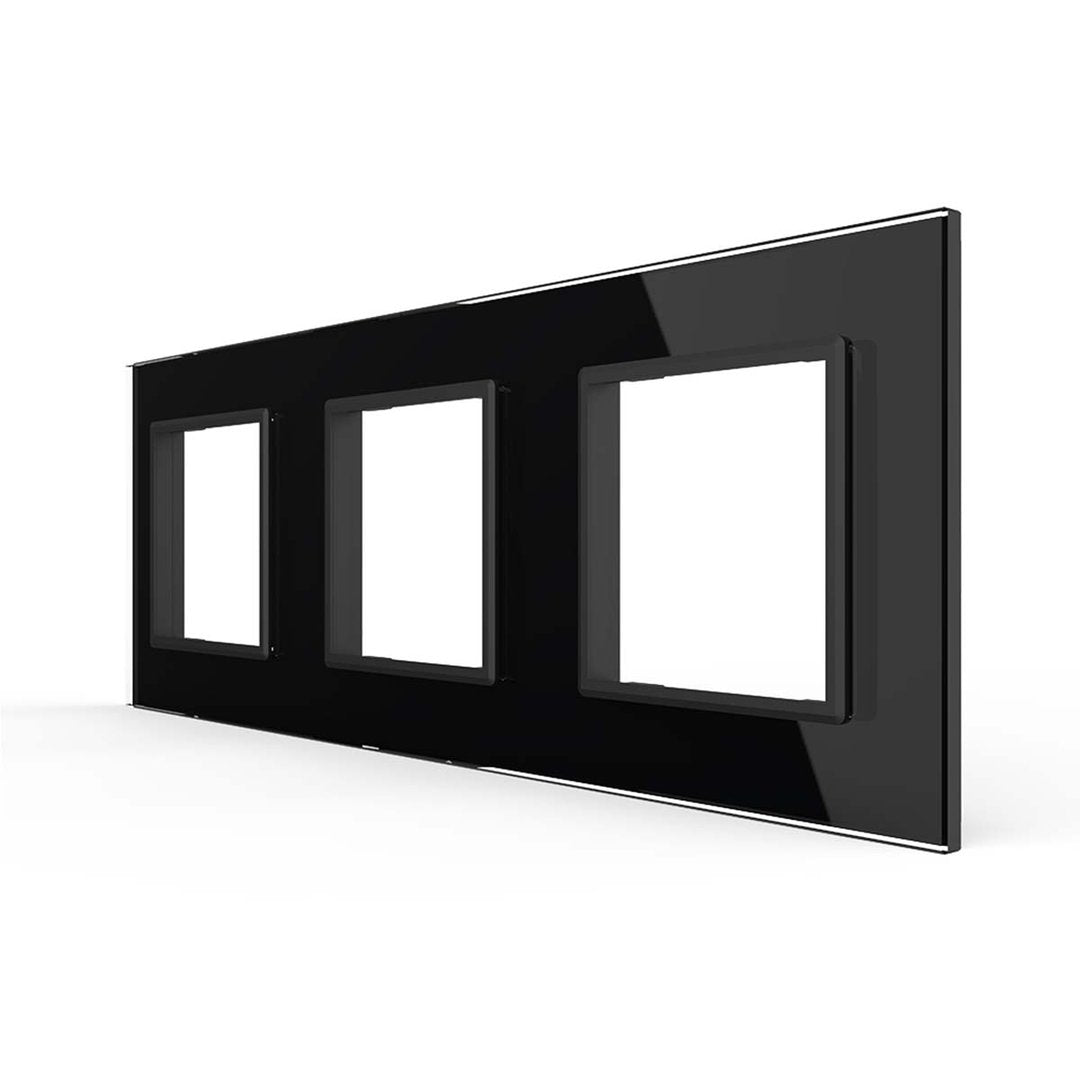 Schwarze Glasblende für drei Livolo Module
