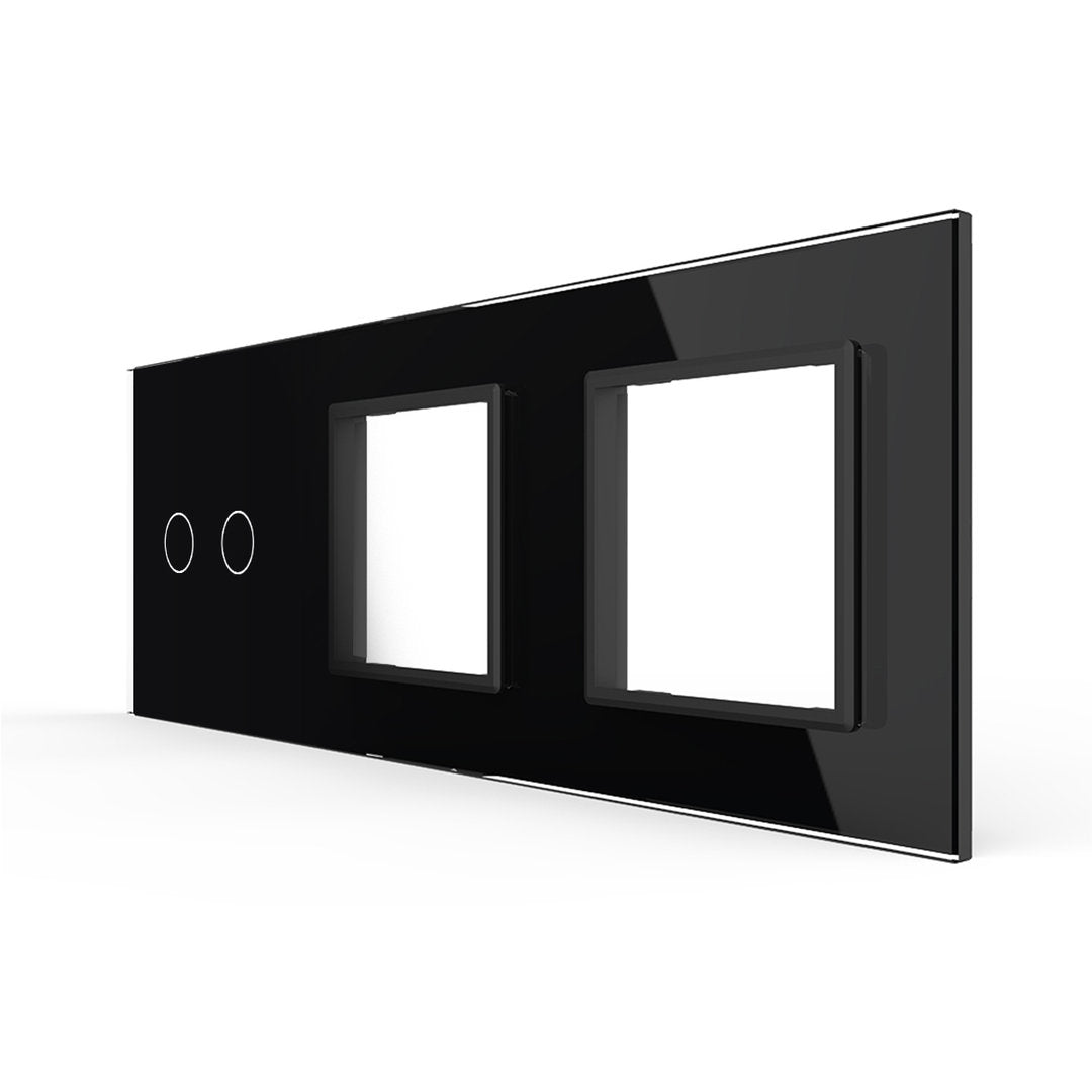 Dreifache, schwarze Glasblende für Livolo Touch-Schalter und Module