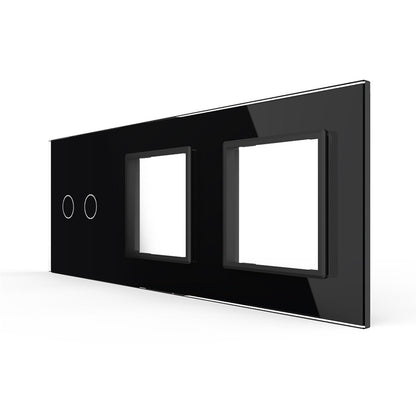 Dreifache, schwarze Glasblende für Livolo Touch-Schalter und Module