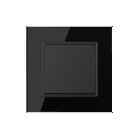 Einfacher Wipp-Taster mit Glasrahmen in schwarz