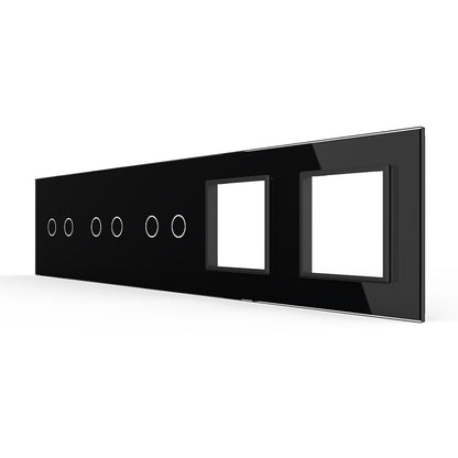 Schwarze Glasblende für 3 2-fache Touch-Schalter + 2 Module