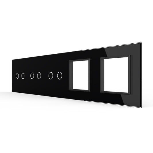 Schwarze Glasblende für 3 2-fache Touch-Schalter + 2 Module