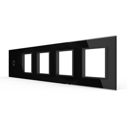 Schwarze Glasblende für 1 1-fachen Touch-Schalter + 4 Module