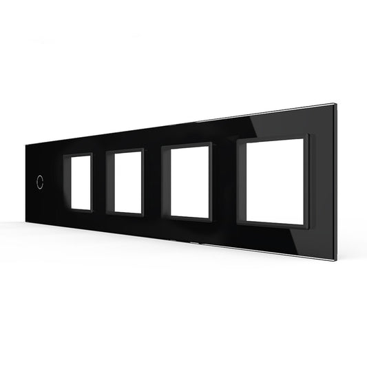 Schwarze Glasblende für 1 1-fachen Touch-Schalter + 4 Module