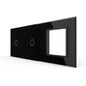 Schwarze Glasblende für 2 1-fache Touch-Schalter + Modul