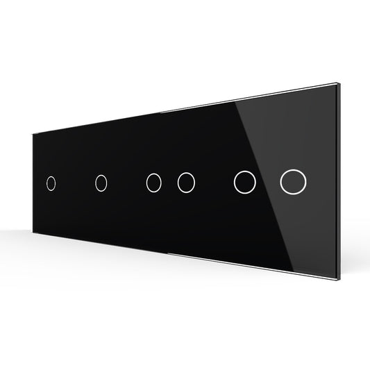 Vierfache, schwarze Glasblende für vier Touch-Schalter